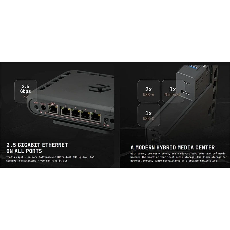 MikroTik hAP be³ Media 5 Ports 路由器 (MA53UG+HbeH) (UK) - 香港行貨