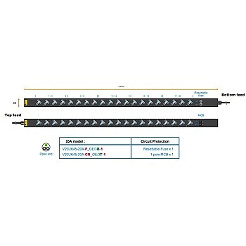 Austin Hughes InfraPower PDU, 20 Outlet, V20UK45-20A_OE/3B-1