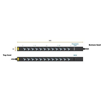 Austin Hughes InfraPower PDU, 12 Outlet, V12UK135-13A_BS/3B-1
