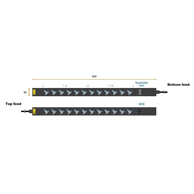 Austin Hughes InfraPower PDU, 12 Outlet, V12UK135-13A BS/3B-1 - Austin-Hughes-V12UK135-13A BS/3B-1 PDU ｜ 衍光HinKwong 香港