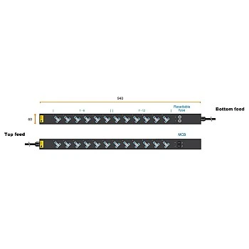 Austin Hughes InfraPower PDU, 12 Outlet, V12UK135-20A_OE/3B-1