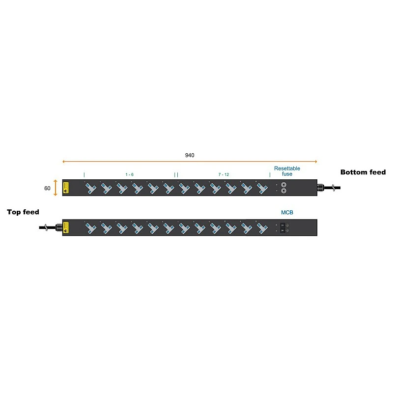 Austin Hughes InfraPower PDU, 12 Outlet, V12UK135-20A OE/3B-1 - Austin-Hughes-V12UK135-20A OE/3B-1 PDU ｜ 衍光HinKwong 香港