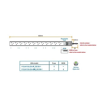 Austin Hughes InfraPower PDU, 12 Outlet, V12UK135-20A_OE/3B-1