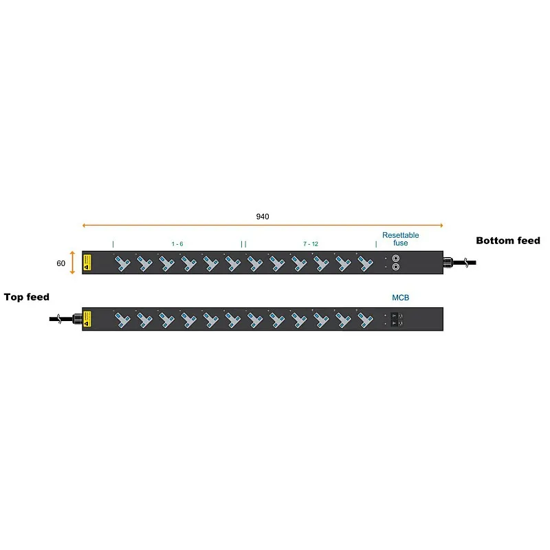 Austin Hughes InfraPower PDU, 12 Outlet, V12UK135-32A EN/3B-1 - Austin-Hughes-V12UK135-32A EN/3B-1 機櫃專用拖板 ｜ 衍光HinKwong 香港