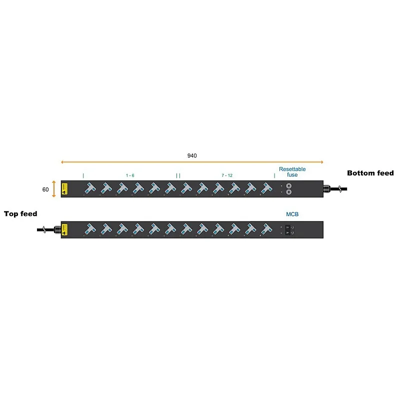 Austin Hughes InfraPower PDU, 12 Outlet, V12UK45-13A BS/3B-1 - Austin-Hughes-V12UK45-13A BS/3B-1 機櫃專用拖板 ｜ 衍光HinKwong 香港