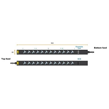 Austin Hughes InfraPower PDU, 12 Outlet, V12UK45-20A_OE/3B-1