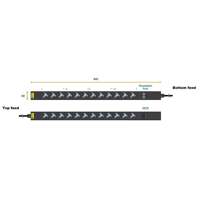 Austin Hughes InfraPower PDU, 12 Outlet, V12UK45-20A OE/3B-1 - Austin-Hughes-V12UK45-20A OE/3B-1 機櫃專用拖板 ｜ 衍光HinKwong 香港