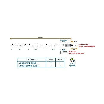 Austin Hughes InfraPower PDU, 12 Outlet, V12UK45-20A_OE/3B-1
