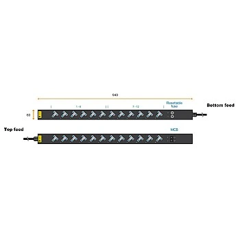 Austin Hughes InfraPower PDU, 12 Outlet, V12UK45-32A_EN/3B-1