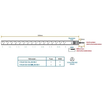 Austin Hughes InfraPower PDU, 16 Outlet, V16UK135-13A_BS/3B-1