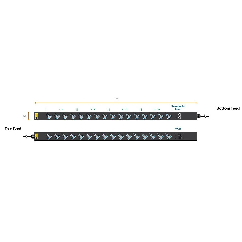 Austin Hughes InfraPower PDU, 16 Outlet, V16UK135-32A EN/3B-1 - Austin-Hughes-V16UK135-32A EN/3B-1 PDU ｜ 衍光HinKwong 香港