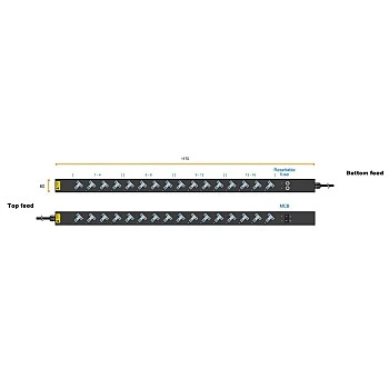 Austin Hughes InfraPower PDU, 16 Outlet, V16UK45-13A_BS/3B-1
