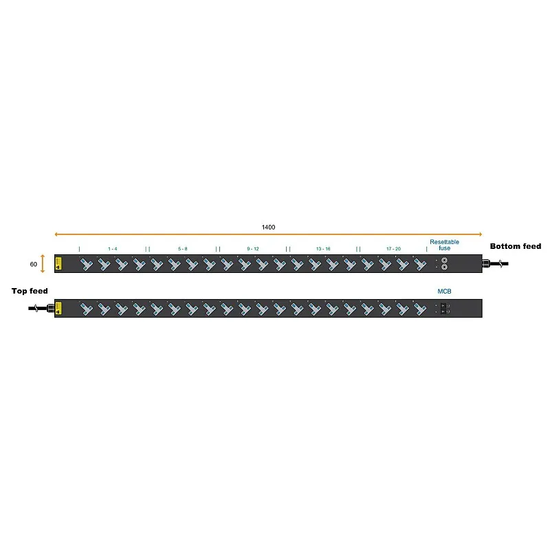 Austin Hughes InfraPower PDU, 20 Outlet, V20UK135-13A BS/3B-1 - Austin-Hughes-V20UK135-13A BS/3B-1 機櫃專用拖板 ｜ 衍光HinKwong 香港
