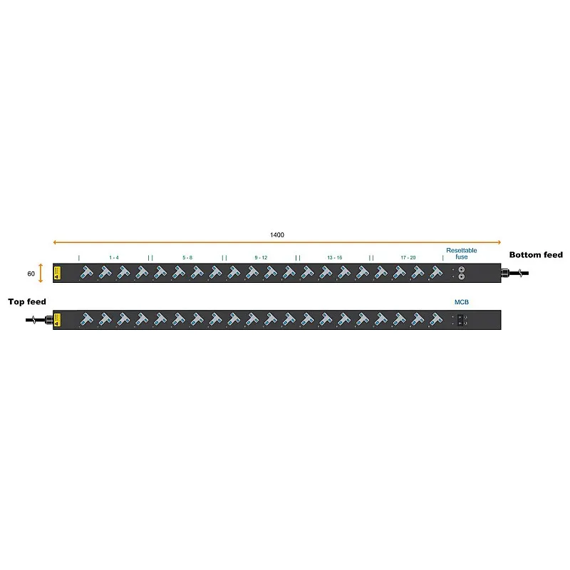 Austin Hughes InfraPower PDU, 20 Outlet, V20UK45-13A BS/3B-1 - Austin-Hughes-V20UK45-13A BS/3B-1 機櫃專用拖板 ｜ 衍光HinKwong 香港