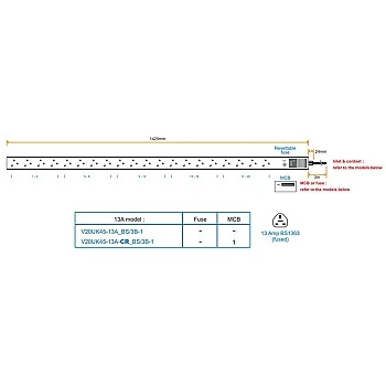 Austin Hughes InfraPower PDU, 20 Outlet, V20UK45-13A_BS/3B-1