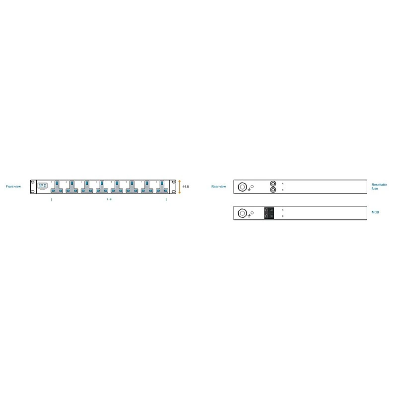 Austin Hughes InfraPower PDU, 8 Outlet, H8UK90-10A/F C14/3B-1 - Austin-Hughes-H8UK90-10A/F C14/3B-1 PDU ｜ 衍光HinKwong 香港