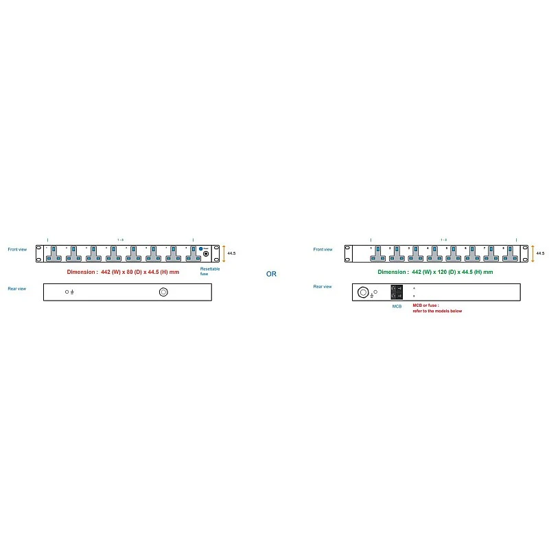 Austin Hughes InfraPower PDU, 8 Outlet, H8UK90-13A BS/3B-1 - Austin-Hughes-H8UK90-13A BS/3B-1 PDU ｜ 衍光HinKwong 香港