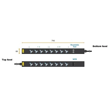Austin Hughes InfraPower PDU, 8 Outlet, V8UK135-32A_EN/3B-1