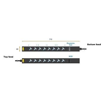 Austin Hughes InfraPower PDU, 8 Outlet, V8UK45-13A_BS/3B-1