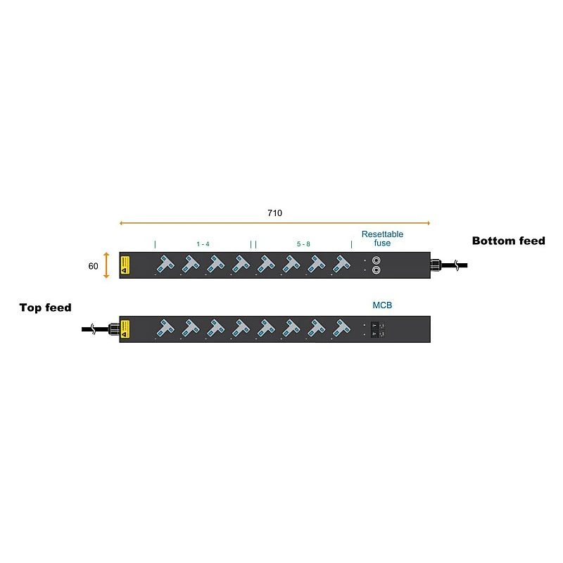Austin Hughes InfraPower PDU, 8 Outlet, V8UK45-13A BS/3B-1 - Austin-Hughes-V8UK45-13A BS/3B-1 PDU ｜ 衍光HinKwong 香港