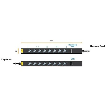 Austin Hughes InfraPower PDU, 8 Outlet, V8UK45-20A_OE/3B-1