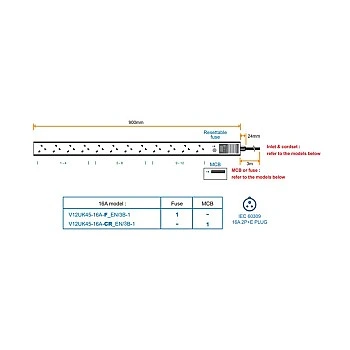 Austin Hughes InfraPower PDU, V12UK45-16A_EN/3B-1