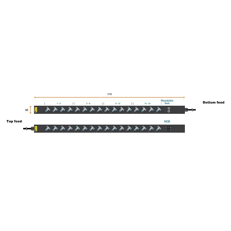 Austin Hughes InfraPower PDU, V16UK45-16A EN/3B-1 - Austin-Hughes-V16UK45-16A EN/3B-1 PDU ｜ 衍光HinKwong 香港