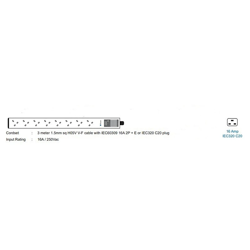 Austin Hughes InfraPower PDU, V8UK135-16A C20/3B-1 - Austin-Hughes-V8UK135-16A C20/3B-1 PDU ｜ 衍光HinKwong 香港
