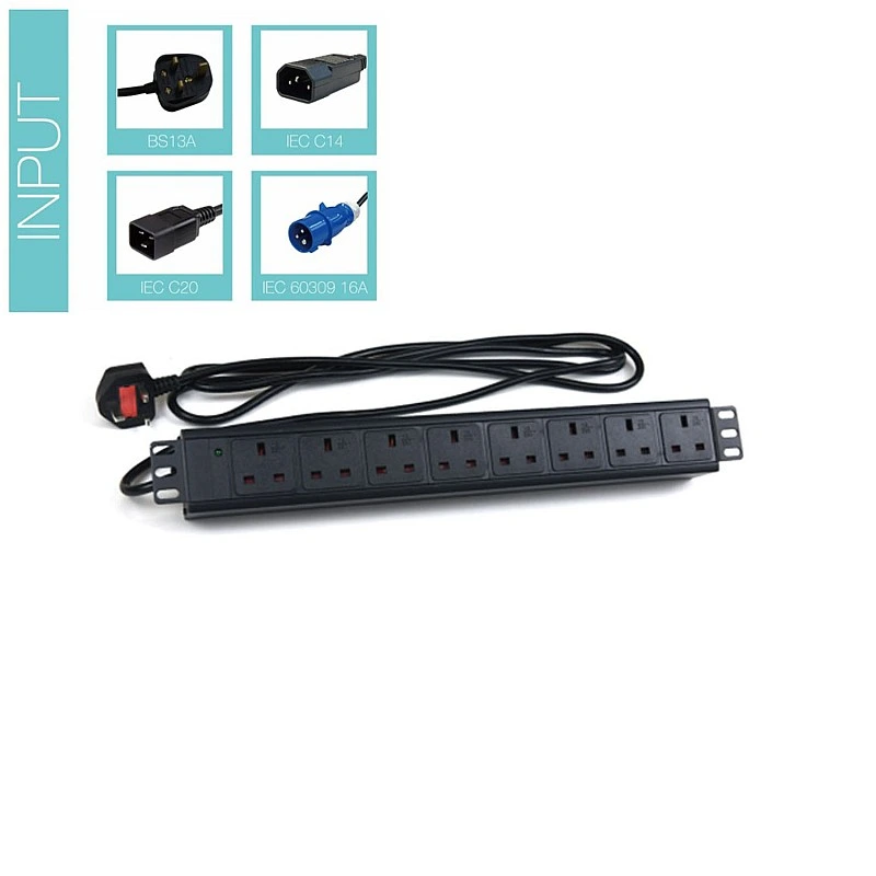 Eight 8-Way BS13A PDU, RPH-08NF-13A-13A - E-RPH-08NF-13A-13A PDU ｜ 衍光HinKwong 香港