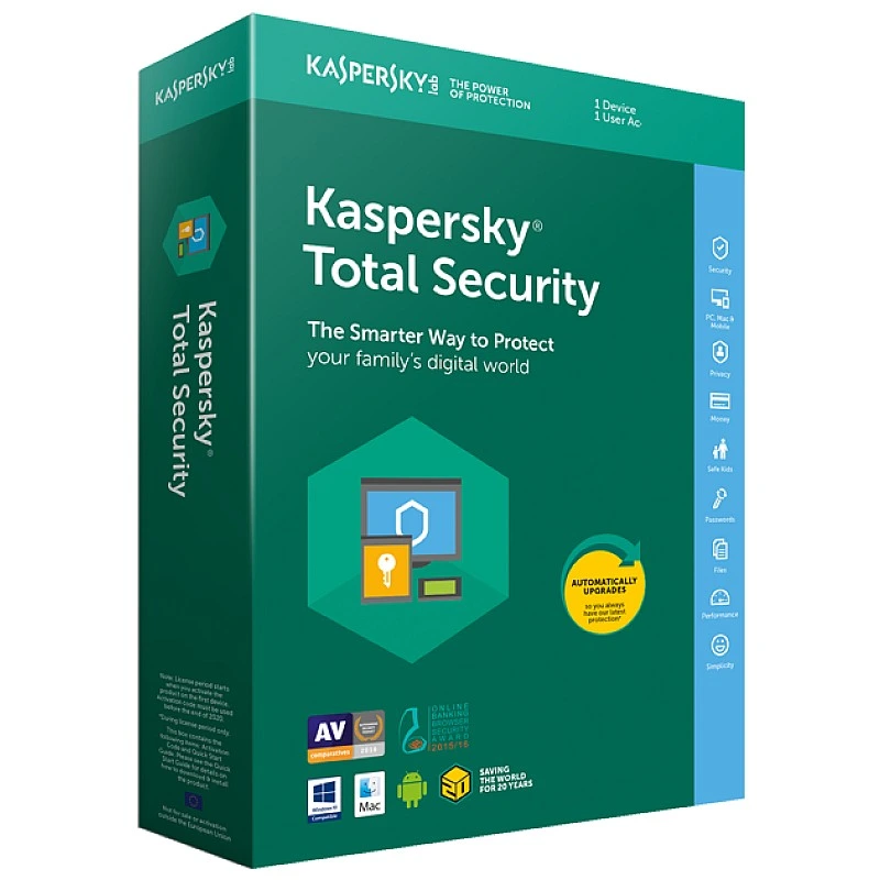 Kaspersky Total Security Multi-Device Boxset 3 Years - 1 Device Pack, SOFBOXKTSMD1D3Y - S-K-AV-SOFBOXKTSMD1D3Y AntiVirus ｜ 衍光HinKwong 香港