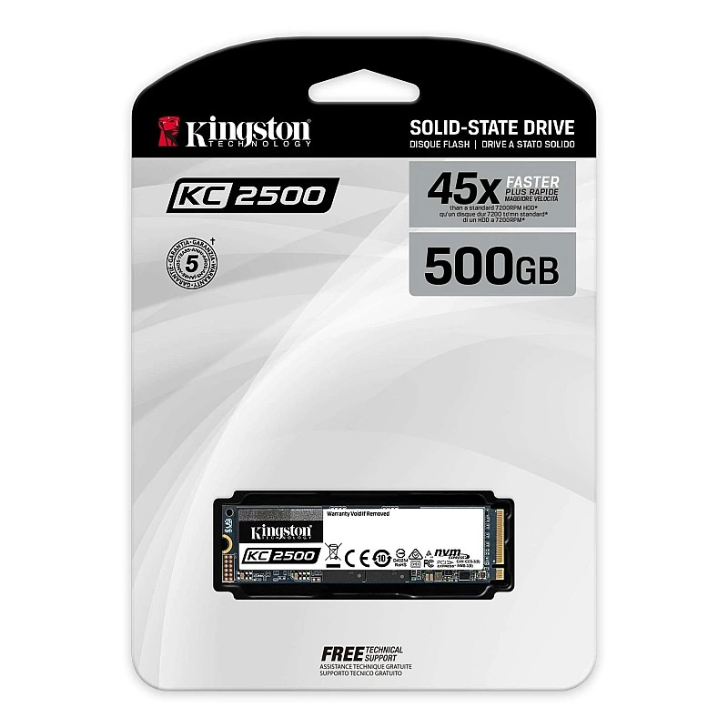 Kingston KC2500 Series M.2 PCIe NVMe Gen 3 x 4 500GB SSD, SKC2500M8/500G - K-S-SA2000M8/500G SSD ｜ 衍光HinKwong 香港