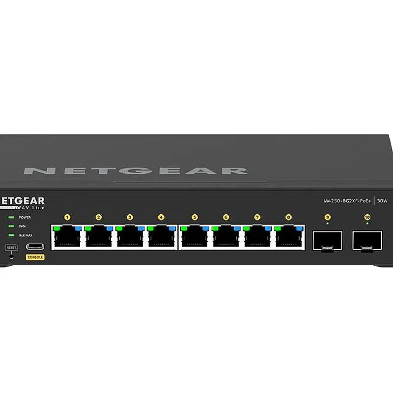Netgear 10 port AV Line 管理型交換器, GSM4210PX - N-GSM4210PX 交換器 ｜ 衍光HinKwong 香港