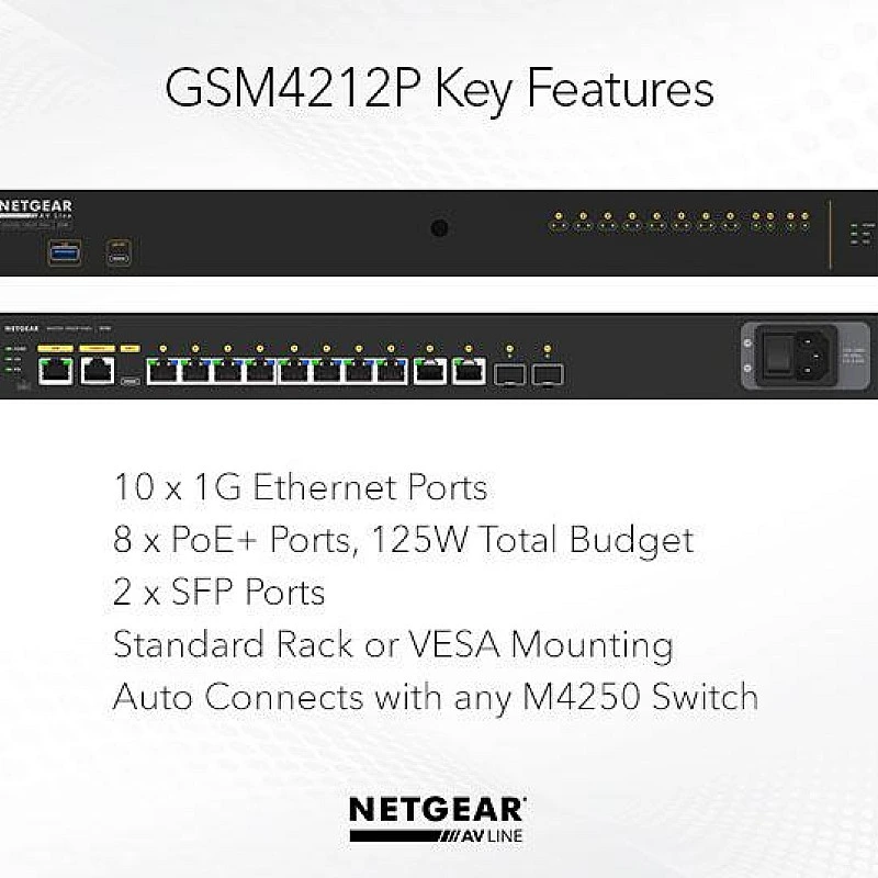 Netgear 12 port AV Line Managed Switch, GSM4212P - N-GSM4212P Switches ｜ 衍光HinKwong 香港