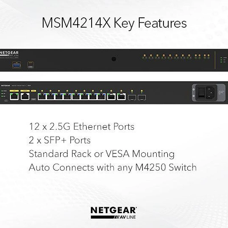 Netgear 14 port AV Line Managed Switch, MSM4214X - N-MSM4214X Switches ｜ 衍光HinKwong 香港