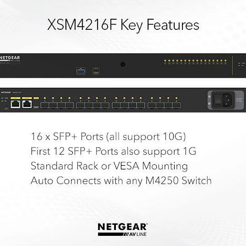 Netgear 16 port AV Line 管理型交換器, XSM4216F - N-XSM4216F 交換器 ｜ 衍光HinKwong 香港