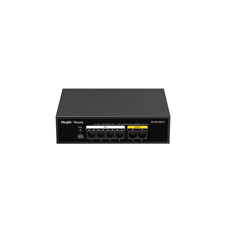 Ruijie Reyee PoE Unmanaged Switch, RG-ES106F-P - R-RG-ES106F-P Switches ｜ 衍光HinKwong 香港