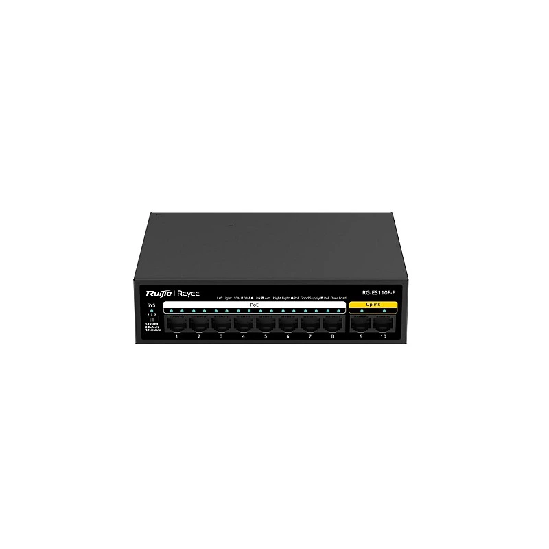 Ruijie Reyee PoE Unmanaged Switch, RG-ES110F-P - R-RG-ES110F-P Switches ｜ 衍光HinKwong 香港