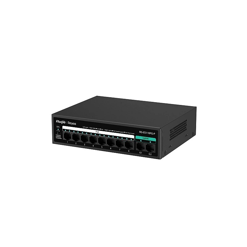Ruijie Reyee PoE Unmanaged Switch, RG-ES110FG-P - R-RG-ES110FG-P Switches ｜ 衍光HinKwong 香港