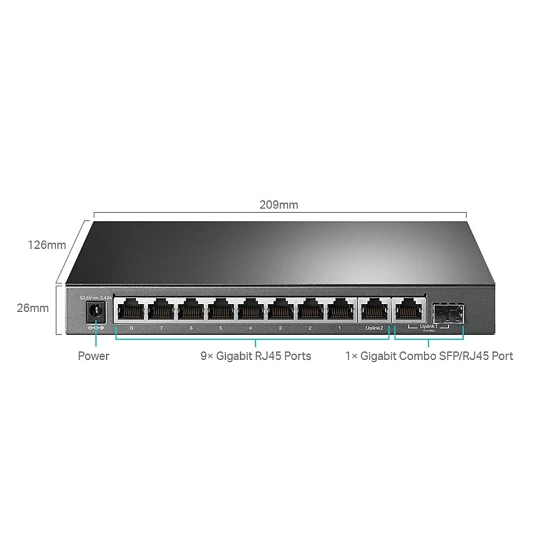 TP-Link 10-Port Gigabit PoE+ Smart Switch, TL-SG1210MP