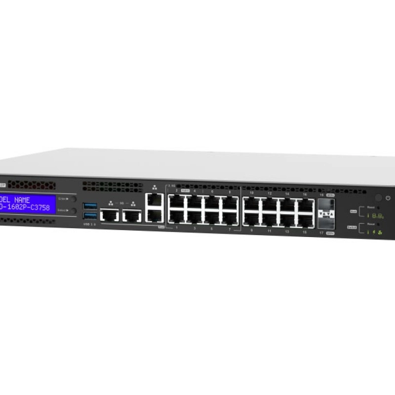 威聯通 QNAP 18 Ports PoE 網管型交換器, QGD-1602P-C3758-16G交換器