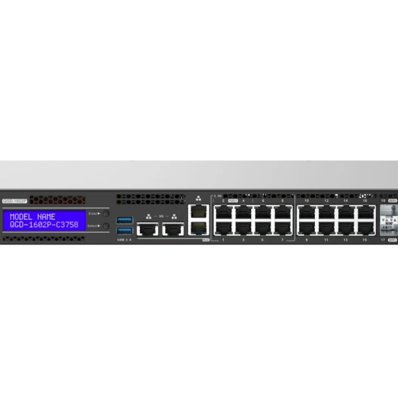 威聯通 QNAP 18 Ports PoE 網管型交換器, QGD-1602P-C3758-16G交換器