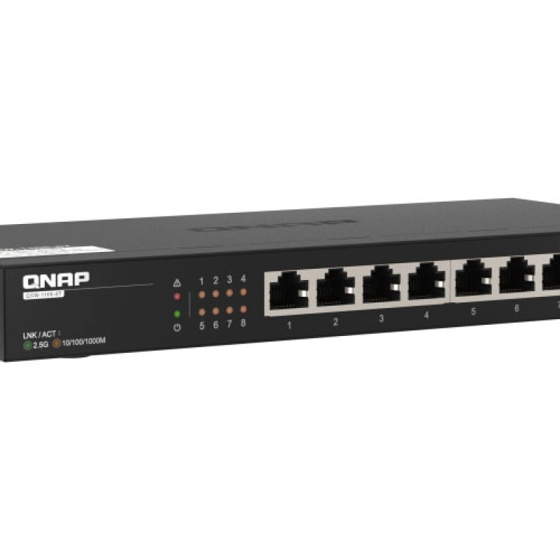 威聯通 QNAP 8 Ports 2.5GbE 無網管型交換器, QSW-1108-8T交換器