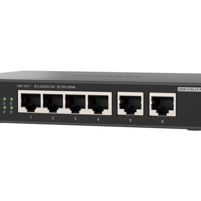 QNAP 6 Ports Unmanaged Switch, QSW-2104-2T-R2Switches