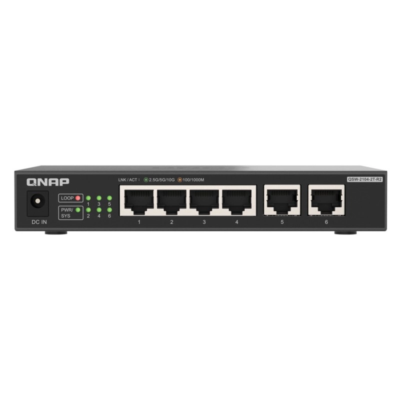 威聯通 QNAP 6 Ports 無網管型交換器, QSW-2104-2T-R2交換器