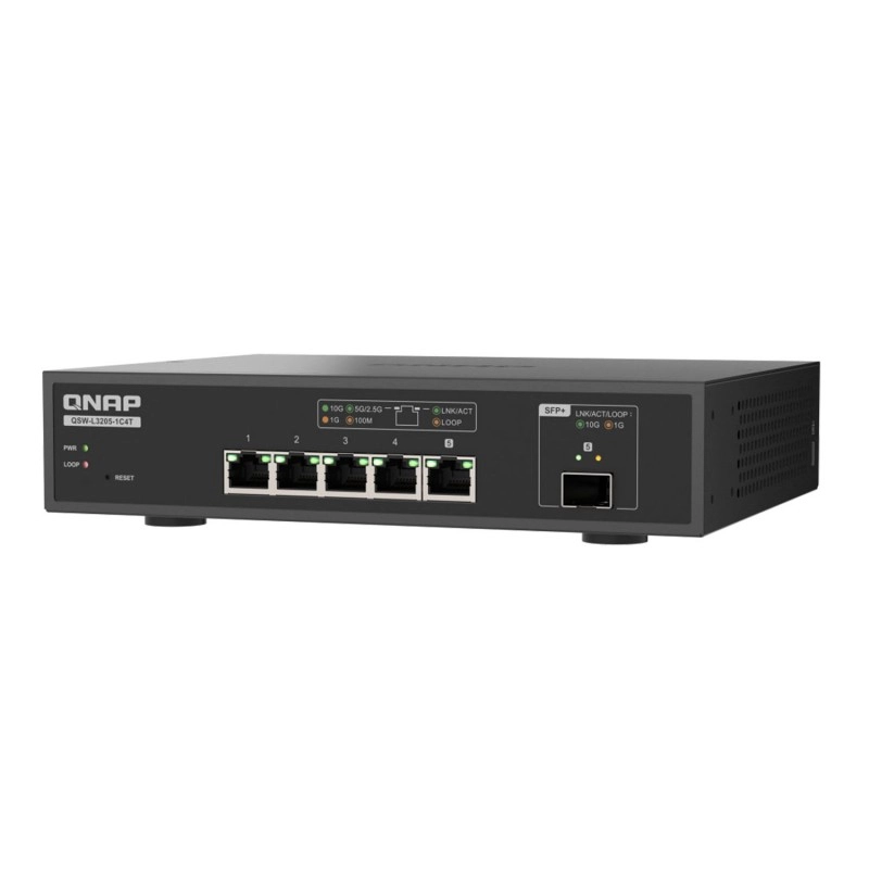 QNAP 5 Ports 10GbE 管理型交換器, QSW-L3205-1C4T交換器
