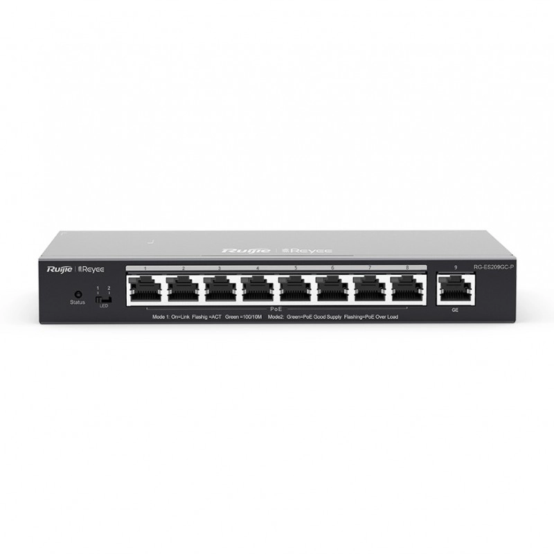 睿易 Reyee Cloud Managed PoE Switch, RG-ES209GC-P交換器