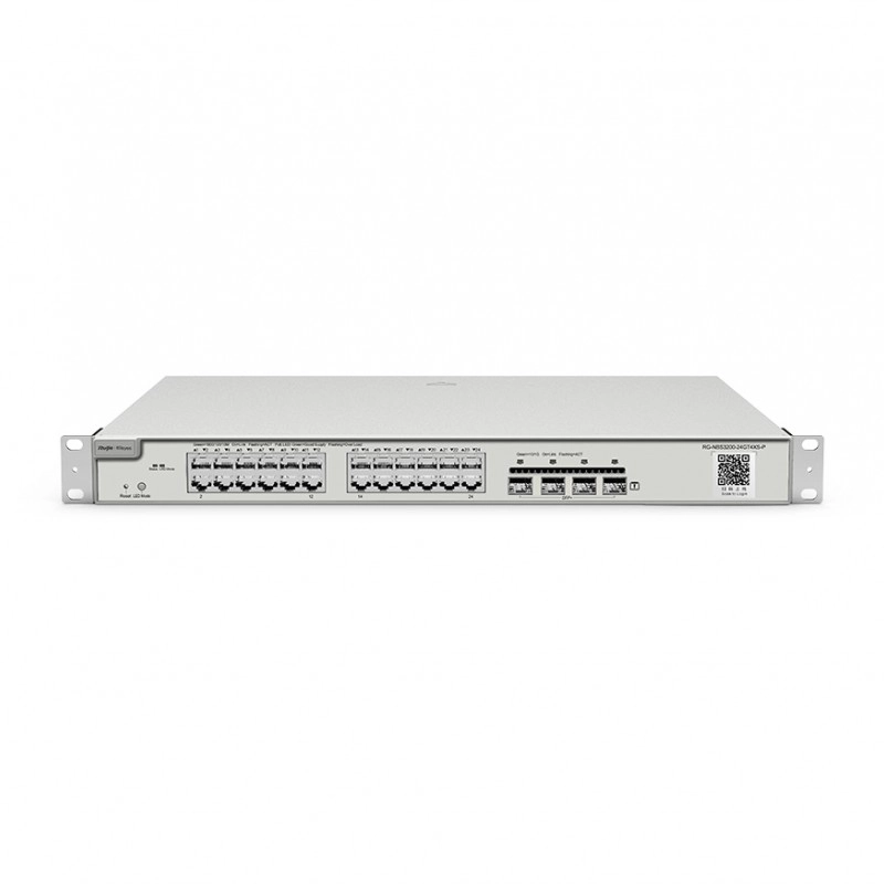 睿易 Reyee L2 Cloud Managed PoE Switch, RG-NBS3200-24GT4XS-P-V2交換器