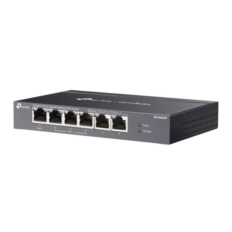 TP-Link Omada 6-Port Gigabit PoE+ 非管理型交換器, DS106GPP