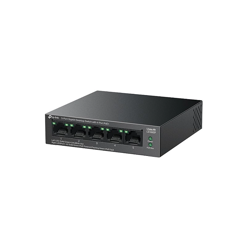 TP-Link 5-Port Gigabit PoE+ 非管理型交換器, LS105GP