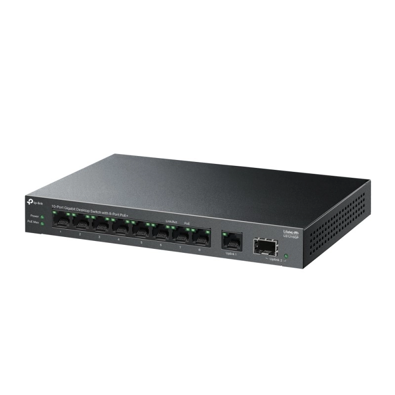 TP-Link 10-Port Gigabit PoE+ 非管理型交換器, LS1210GP
